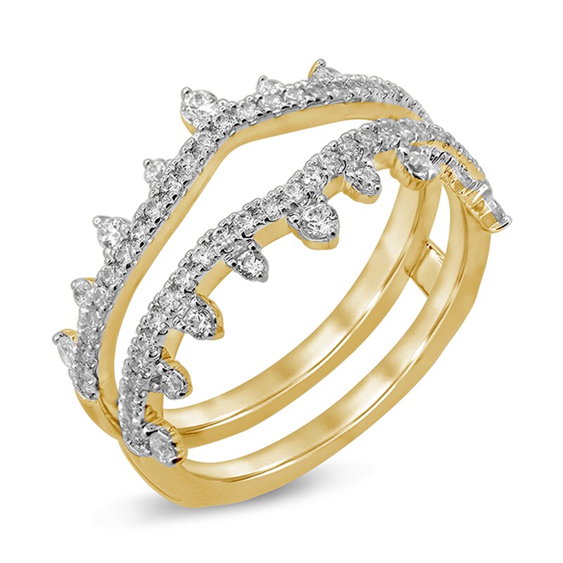 1/2 CT. T.W. Diamond Double Crown Solitaire Enhancer in 14K Gold