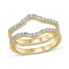 Thumbnail Image 1 of 3/8 CT. T.W. Baguette and Round Diamond Chevron Solitaire Enhancer in 14K Gold