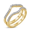 Thumbnail Image 2 of 3/8 CT. T.W. Baguette and Round Diamond Chevron Solitaire Enhancer in 14K Gold