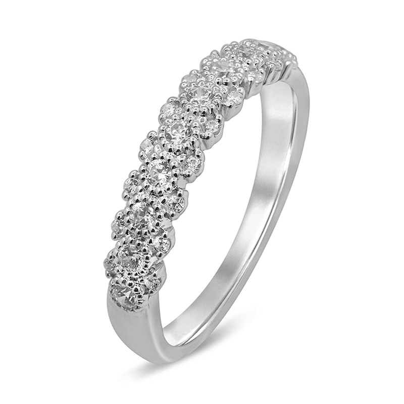 Main Image 2 of 1/3 CT. T.W. Diamond Beaded Frame Anniversary Band in 10K White Gold