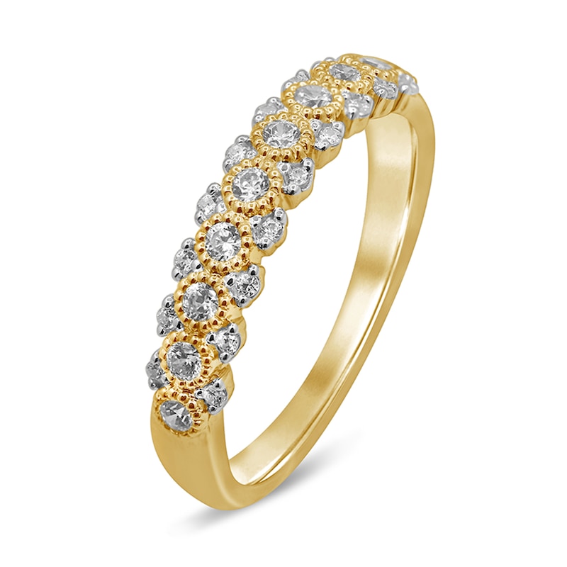 Main Image 2 of 1/3 CT. T.W. Diamond Beaded Frame Anniversary Band in 10K Gold