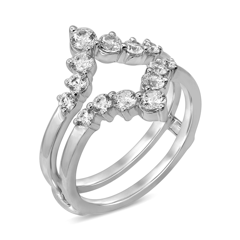 1 CT. T.W. Diamond Double Crown Solitaire Enhancer in 14K White Gold