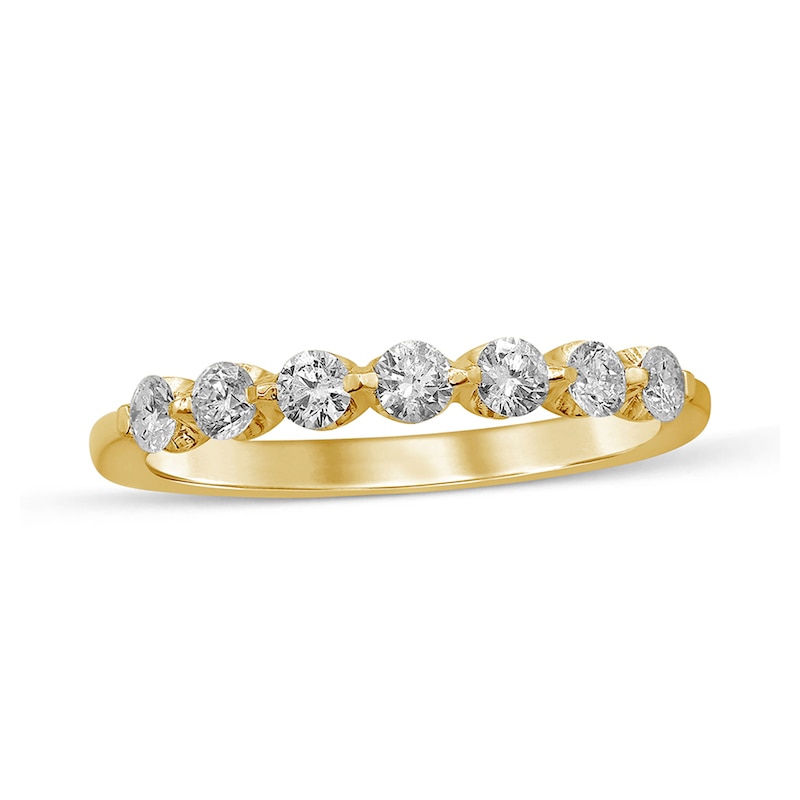 Main Image 1 of 1/2 CT. T.W. Diamond Seven Stone Anniversary Band in 10K Gold