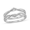 Thumbnail Image 1 of 1/4 CT. T.W. Diamond Crossover Chevron Solitaire Enhancer in 14K White Gold