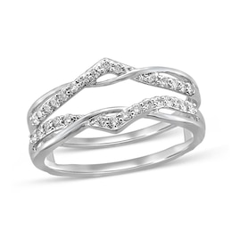 1/4 CT. T.W. Diamond Crossover Chevron Solitaire Enhancer in 14K White Gold