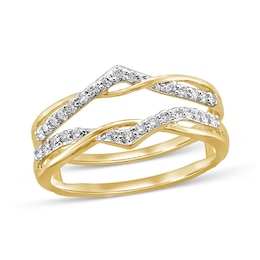 1/4 CT. T.W. Diamond Crossover Chevron Solitaire Enhancer in 14K Gold