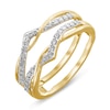 Thumbnail Image 2 of 1/4 CT. T.W. Diamond Crossover Chevron Solitaire Enhancer in 14K Gold