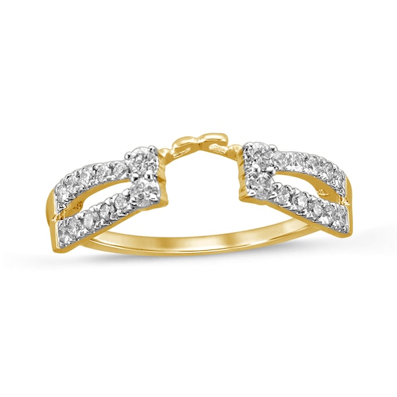1/3 CT. T.w. Diamond Split Shank Wrap Solitaire Enhancer in 14K Gold
