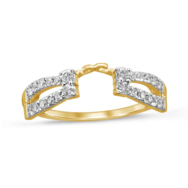 Main Image 1 of 1/3 CT. T.W. Diamond Split Shank Wrap Solitaire Enhancer in 14K Gold