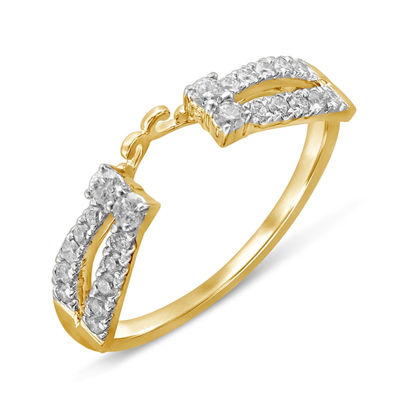 Main Image 2 of 1/3 CT. T.W. Diamond Split Shank Wrap Solitaire Enhancer in 14K Gold