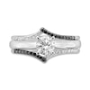 Thumbnail Image 4 of 1/8 CT. T.W. Black and White Diamond Chevron Solitaire Enhancer in 10K White Gold