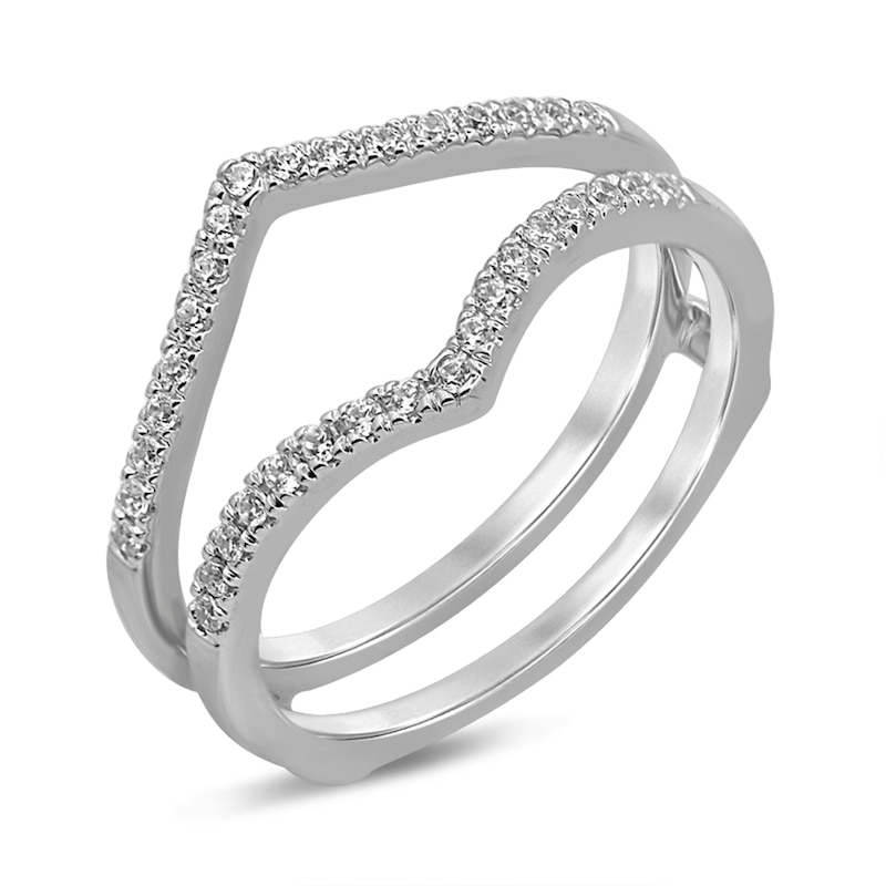 Main Image 3 of 1/5 CT. T.W. Diamond Chevron Solitaire Enhancer in 10K White Gold