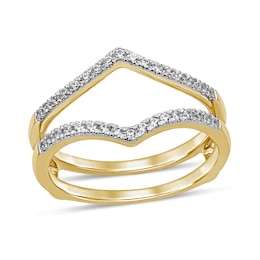 1/5 CT. T.W. Diamond Chevron Solitaire Enhancer in 10K Gold