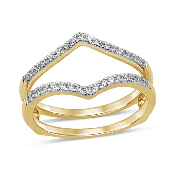 1/5 CT. T.w. Diamond Chevron Solitaire Enhancer in 10K Gold