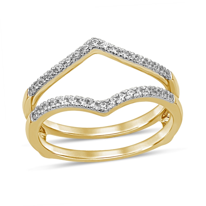 Main Image 1 of 1/5 CT. T.W. Diamond Chevron Solitaire Enhancer in 10K Gold