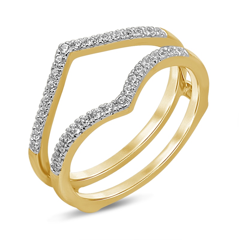 Main Image 2 of 1/5 CT. T.W. Diamond Chevron Solitaire Enhancer in 10K Gold