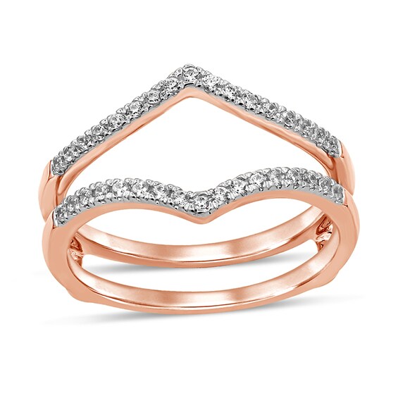 1/5 CT. T.w. Diamond Chevron Solitaire Enhancer in 10K Rose Gold