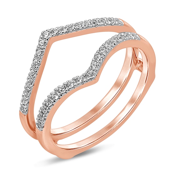 1/5 CT. T.w. Diamond Chevron Solitaire Enhancer in 10K Rose Gold