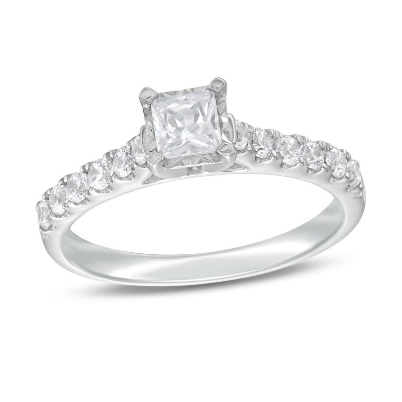 3/4 CT. T.W. Princess-Cut Diamond Engagement Ring in 14K White Gold