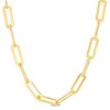 Thumbnail Image 4 of 4.7mm Paper Clip Link Chain Necklace and Bracelet Set in Solid Sterling Silver with 18K Gold Plate - 20"
