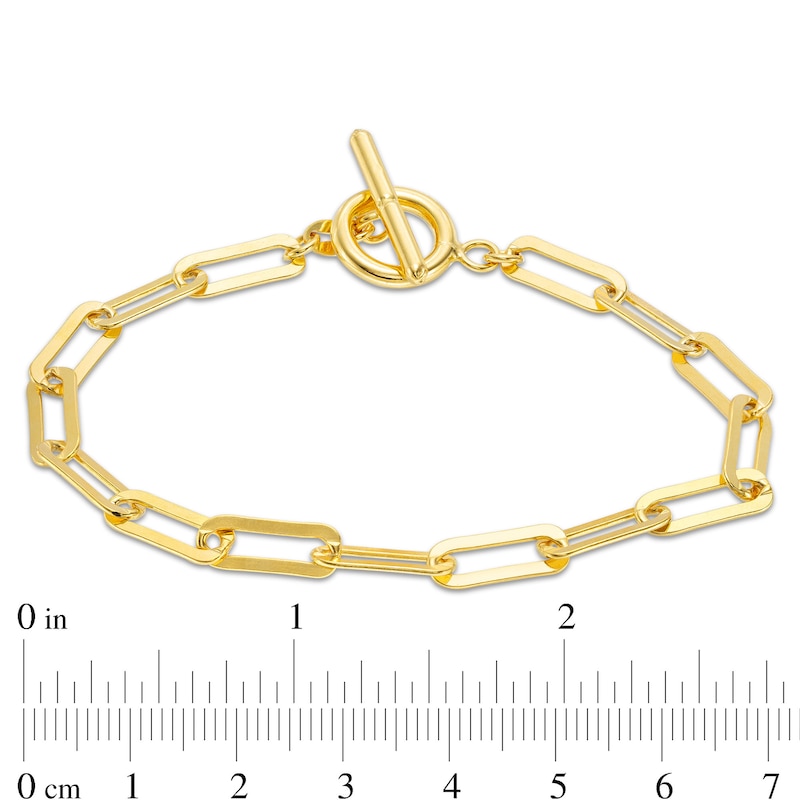 Main Image 5 of 4.7mm Paper Clip Link Chain Necklace and Bracelet Set in Solid Sterling Silver with 18K Gold Plate - 20"