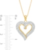 Thumbnail Image 3 of 1/2 CT. T.W. Diamond Double Row Curly Heart Pendant in 10K Gold