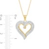 Thumbnail Image 2 of 1/2 CT. T.W. Diamond Double Row Curly Heart Pendant in 10K Gold