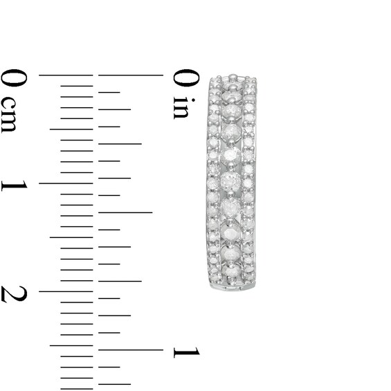 1 CT. T.w. Diamond Triple Row Hoop Earrings in 10K White Gold