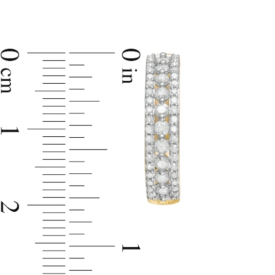 1 CT. T.w. Diamond Triple Row Hoop Earrings in 10K Gold