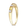 Baguette Citrine and 1/15 CT. T.W. Diamond Quad Alternating Ring in 10K Gold