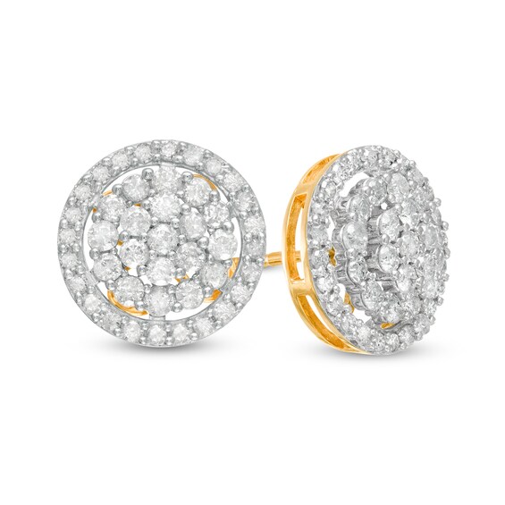 1 CT. T.W. Composite Diamond Frame Stud Earrings in 10K Gold 1 CT. T.W. Composite Diamond Frame Stud Earrings in 10K Gold