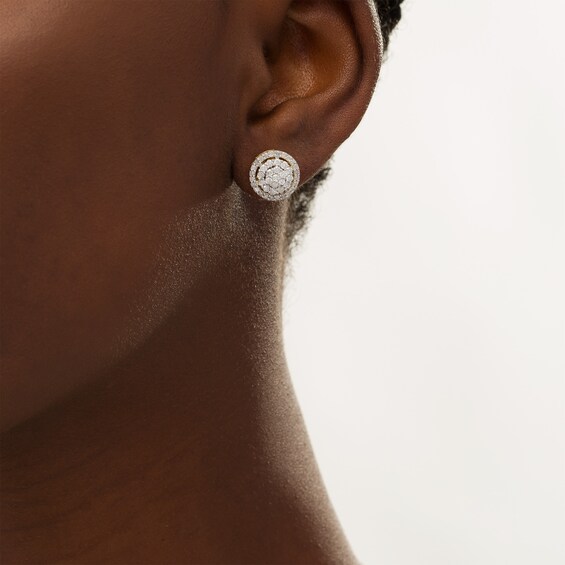 1 CT. T.W. Composite Diamond Frame Stud Earrings in 10K Gold 1 CT. T.W. Composite Diamond Frame Stud Earrings in 10K Gold