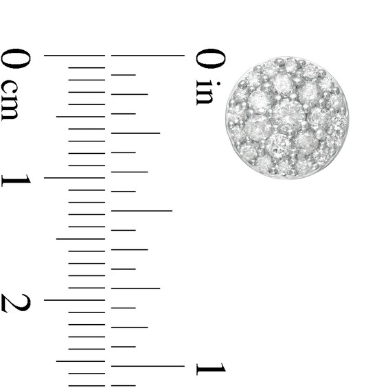 1 CT. T.w. Multi-Diamond Circle Stud Earrings in 10K White Gold