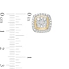 Thumbnail Image 3 of 1 CT. T.W. Cushion-Shaped Multi-Diamond Frame Stud Earrings in 10K Gold