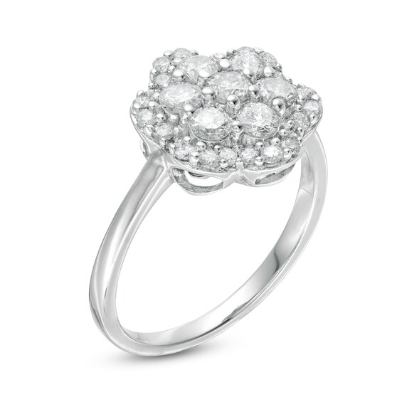 1 CT. T.w. Composite Diamond Flower Frame Ring in 10K Gold