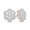 Thumbnail Image 0 of 1 CT. T.W. Composite Diamond Flower Frame Stud Earrings in 10K Rose Gold
