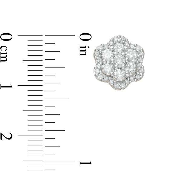 1 CT. T.w. Composite Diamond Flower Frame Stud Earrings in 10K Rose Gold