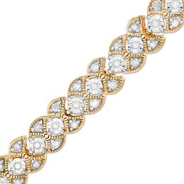 1 CT. T.W. Diamond Art Deco Vintage-Style Bracelet in 10K Gold - 7.25"