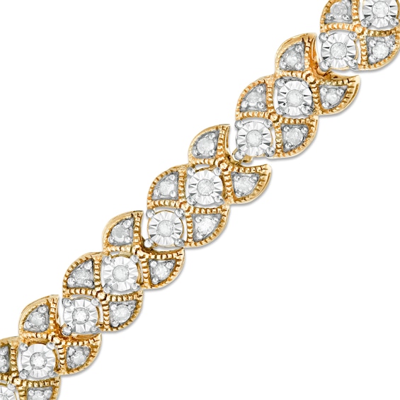 CT. T.w. Diamond Art Deco Vintage-Style Bracelet in 10K Gold