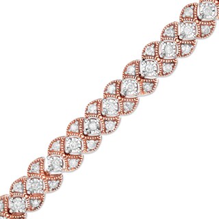 2 CT. T.W. Diamond Art Deco Vintage-Style Bracelet in 10K Rose Gold - 7.25"