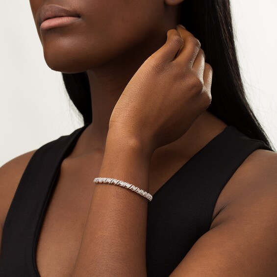 1/ CT. T.w. Diamond Cascading Bolo Bracelet in 10K Rose Gold