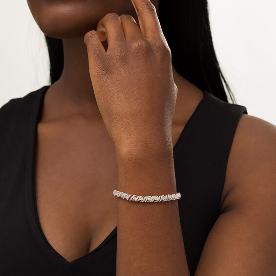 1 CT. T.w. Diamond Cascading Bolo Bracelet in 10K Rose Gold - 9.5"