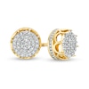 Thumbnail Image 0 of Men's 1/8 CT. T.W. Multi-Diamond Frame Crown Stud Earrings in 10K Gold