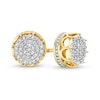 Thumbnail Image 0 of Men's 1/6 CT. T.W. Multi-Diamond Frame Crown Stud Earrings in 10K Gold