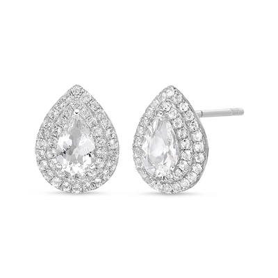 Aooaz Silver Stud Earrings For Women White Cubic Zirconia Star Stud Earrings Nickle Free 