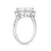 Thumbnail Image 2 of 9.0mm Cushion-Shaped Lab-Created Opal and White Sapphire Frame Ring in Sterling Silver