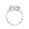 Thumbnail Image 3 of 9.0mm Cushion-Cut Lab-Created Opal and White Sapphire Frame Ring in Sterling Silver