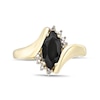 Thumbnail Image 2 of Marquise Black Onyx and Diamond Accent Beaded Starburst Border Bypass Ring in 10K Gold