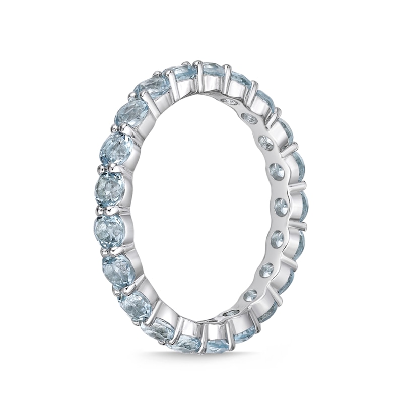 3.0mm Sky Blue Topaz Eternity Band in Sterling Silver