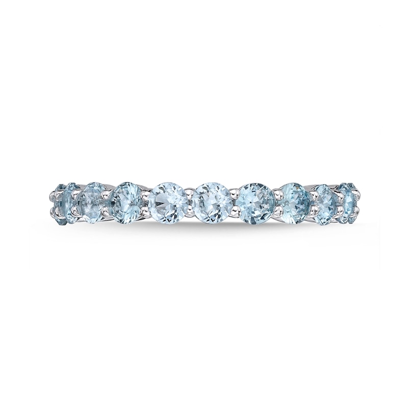 3.0mm Sky Blue Topaz Eternity Band in Sterling Silver